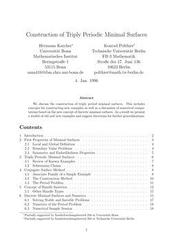 Construction of Triply Periodic Minimal Surfaces