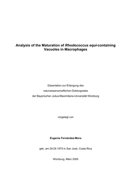 Rhodococcus Equi-Containing Vacuoles in Macrophages