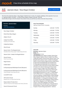 3 Bus Time Schedule & Line Route