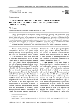 False Morels) and Risk for Neurodegenerative Disease…