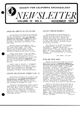 Volume 12 No. 4 November 1978
