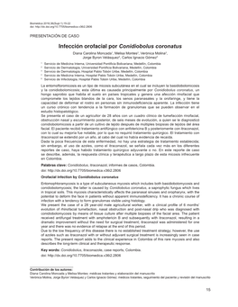 Infección Orofacial Por Conidiobolus Coronatus