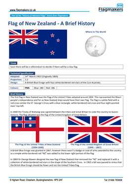 Flag of New Zealand - a Brief History