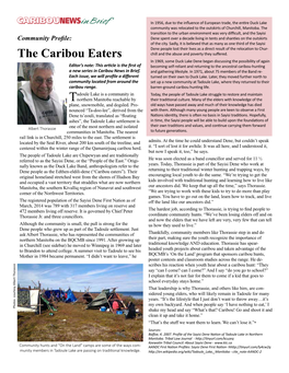 Read Our Story About Tadoule Lake, 'The Caribou Eaters'