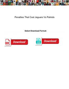 Penalties That Cost Jaguars Vs Patriots