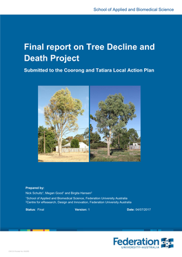 Final Report on Tree Decline and Death Project Submitted to the Coorong and Tatiara Local Action Plan