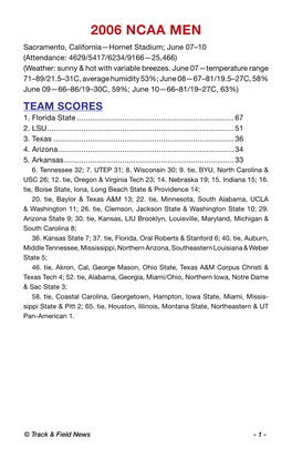 2006 NCAA MEN Sacramento, California—Hornet Stadium; June 07–10 (Attendance: 4629/5417/6234/9166—25,466) (Weather: Sunny & Hot with Variable Breezes