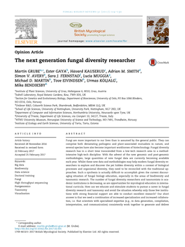 The Next Generation Fungal Diversity Researcher