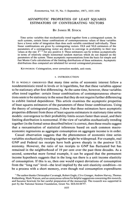 Asymptotic Properties of Least Squares Estimators of Cointegrating Vectors