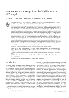 New Sauropod Trackways from the Middle Jurassic of Portugal