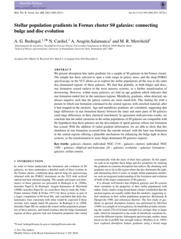 Stellar Population Gradients in Fornax Cluster S0 Galaxies: Connecting Bulge and Disc Evolution � A