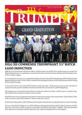 DILG XII COMMENDS TRIUMPHANT 51St BATCH LGOO INDUCTEES