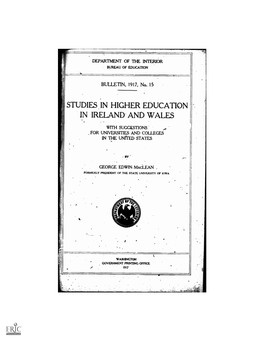 Studies in Higher Education in Ireland. and Wales