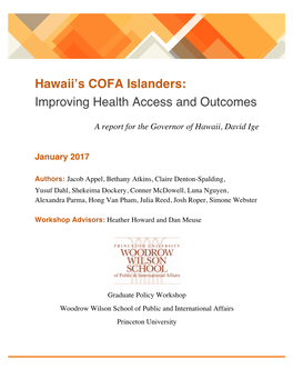 Hawaii's COFA Islanders: Improving Health Access and Outcomes