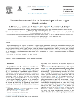 Photoluminescence Emission in Zirconium-Doped Calcium Copper Titanate Powders