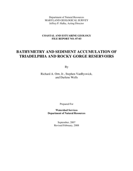 Bathymetry and Sediment Accumulation of Triadelphia and Rocky Gorge Reservoirs