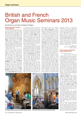 British and French Organ Music Seminars 2013 by Cliff Varnon and Helen Vanabbema Rodgers