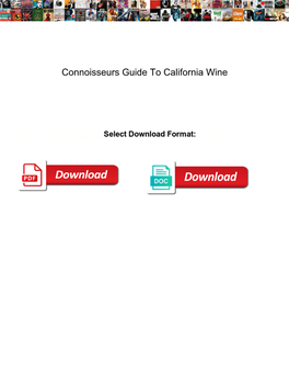 Connoisseurs Guide to California Wine