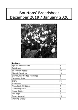 Bourtons' Broadsheet December 2019 / January 2020