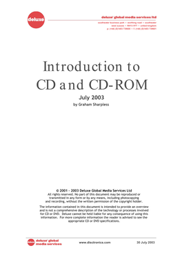 Introduction to CD & CD-ROM