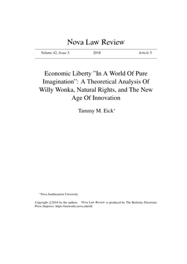 Economic Liberty "In a World of Pure Imagination”: a Theoretical