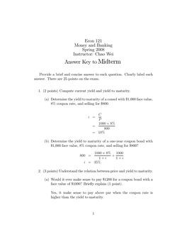 Answer Key to Midterm