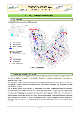 Arconce 71.5 – I ‐ Tp Contexte Arconce Aval Arconce 71.5 – I - Tp