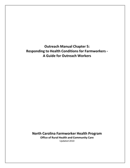 Responding to Health Conditions for Farmworkers - a Guide for Outreach Workers