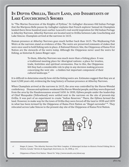 Orillia, Treaty Land, and Inhabitants of Lake Couchichingls Shores