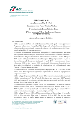 ORDINANZA N. 36 Asse Ferroviario Napoli