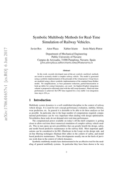 Symbolic Multibody Methods for Real-Time Simulation of Railway Vehicles