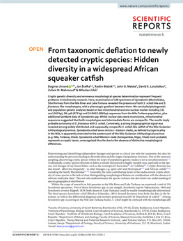 From Taxonomic Deflation to Newly Detected Cryptic