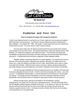 Diabetes and Your Cat