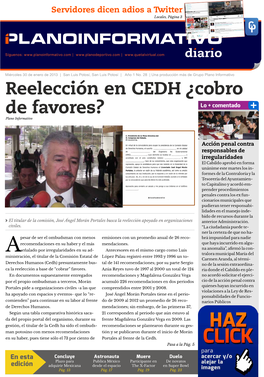 Reelección En CEDH ¿Cobro De Favores? Plano Informativo