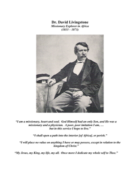 David Livingstone Missionary Explorer in Africa (1813 – 1873)