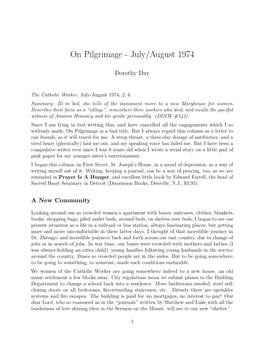 On Pilgrimage - July/August 1974