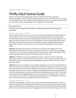 Thrifty GALA Festival Guide