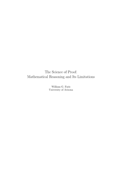 The Science of Proof: Mathematical Reasoning and Its Limitations