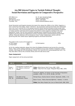 Lec # Topics Readings