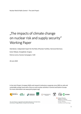 Joint Project Working Paper Climate Change Impacts Final