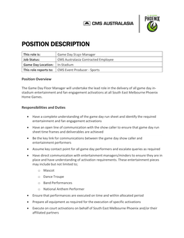 Position Description