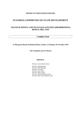 Standing Committee on State Development