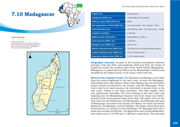 7.10 Madagascar Capital City Antananarivo Population (2005 Est.) 18,600,000 (2.6% Growth)