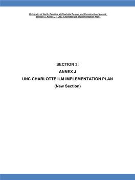 ANNEX J UNC CHARLOTTE ILM IMPLEMENTATION PLAN (New Section)