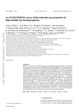 Arxiv:2009.03341V1 [Astro-Ph.GA] 7 Sep 2020