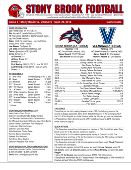 Stony Brook Football Weekly Media Planner