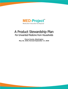 A Product Stewardship Plan for Unwanted Medicine from Households