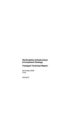 Hertfordshire Infrastructure & Investment Strategy Transport