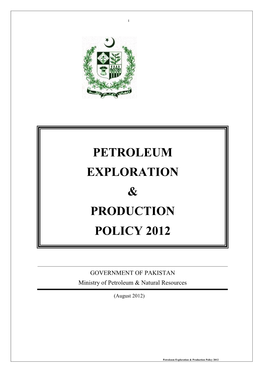 Petroleum Exploration & Production Policy 2012