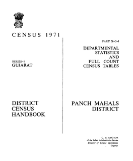 District Census Handbook, Panch Mahals, Part X-C-I, Series-5